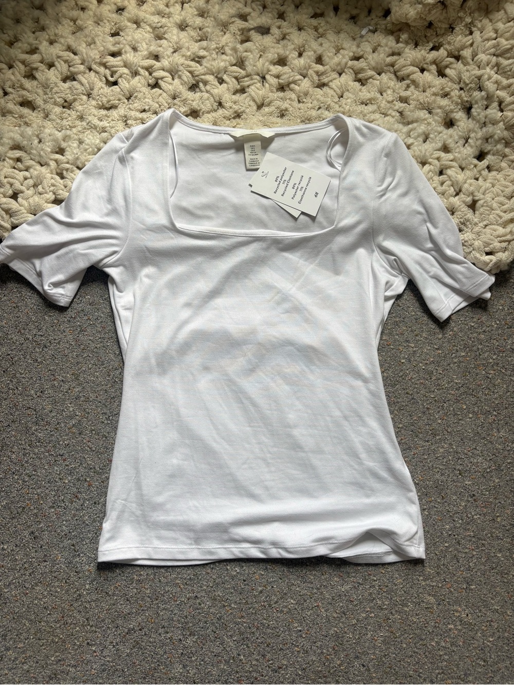 White Square-Neck Women’s Top